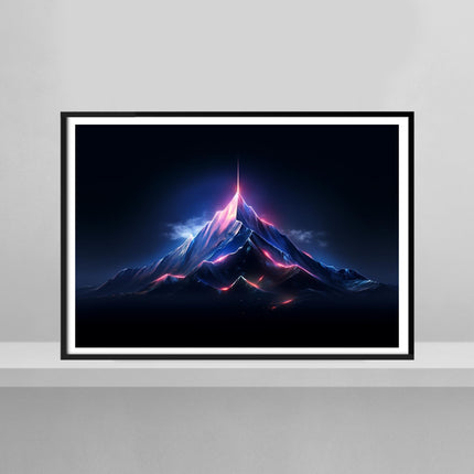 Mountain Peak In Neon Light