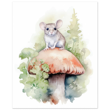 Mouse Chilling On Mushroom