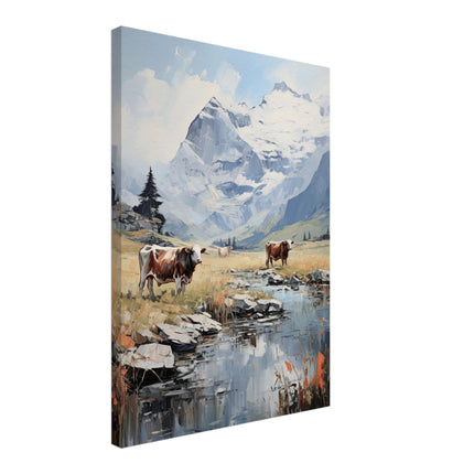 Cows Amidst Alpine Splendor